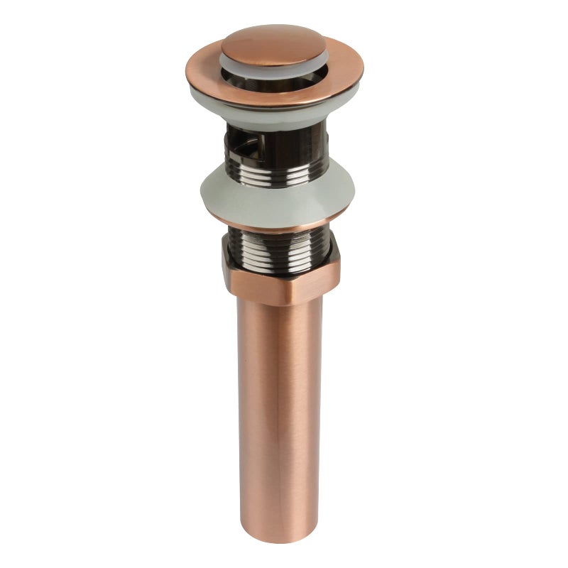 Akicon Copper Push Button Bathroom Sink Drain Stop & Pop up Lavatory Stopper with Overflow Bathroom Basin - Image 1